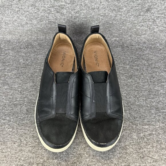 ✅Vionic Slip-On Loafers Womens Sz 9.5 Zinah Black Leather Casual Sneakers Shoes - Picture 5 of 11